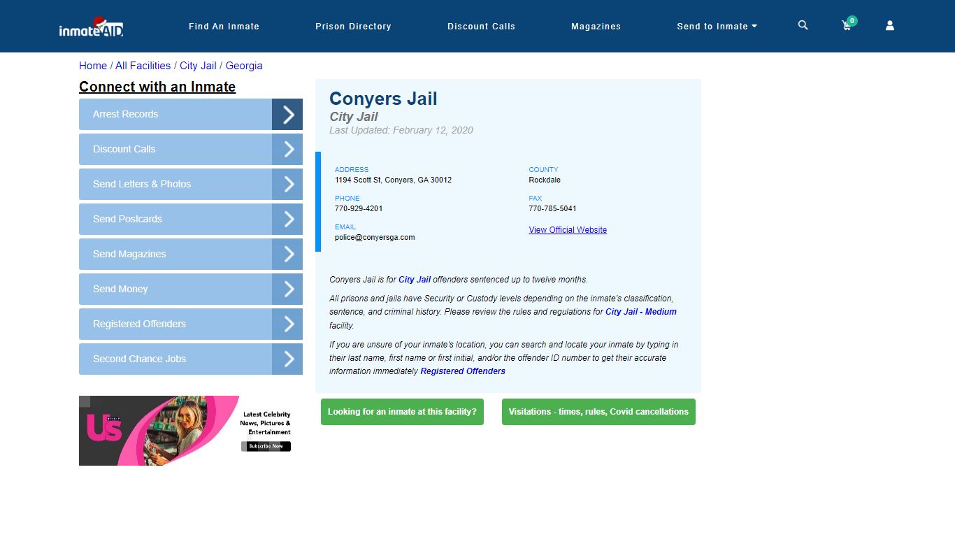 Conyers Jail | Inmate Locator